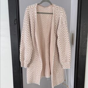 Women’s Chevron Print Long Cardigan, 3X (but fits down to an XL)